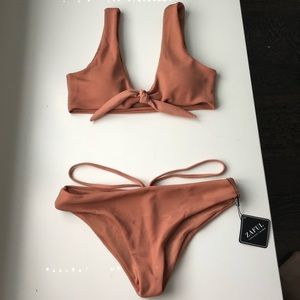 Zaful Beige Knot Bikini ( Ribbed )